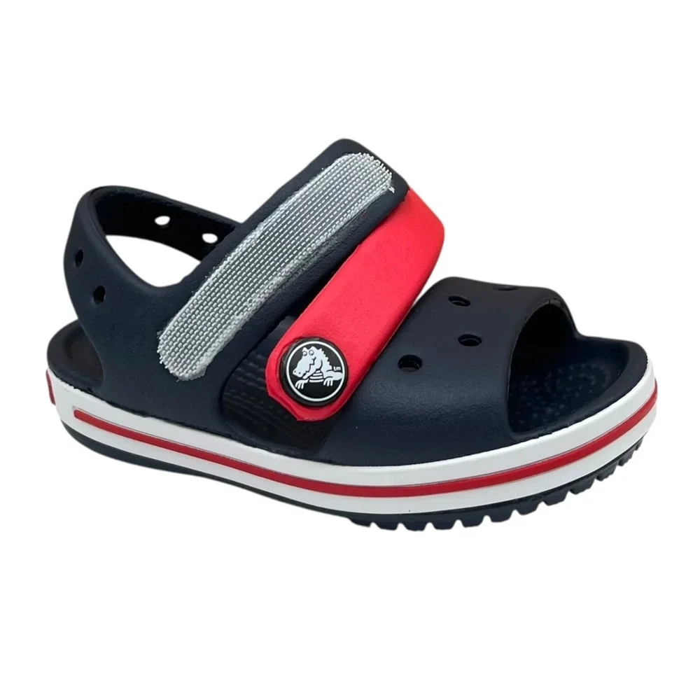Crocs Crocband Baby Boys Girls Adjustable Sandal Size 4 Navy Red Water Friendly